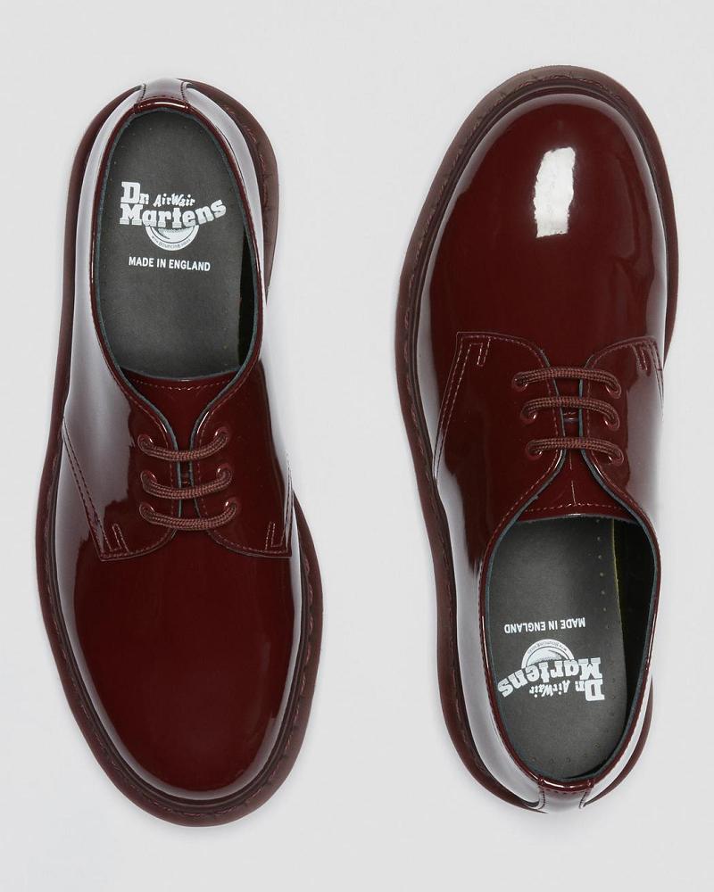 Zapatos Oxford Dr Martens 1461 Made in England Mono Charol Cuero Mujer Rojos | MX 439HAP